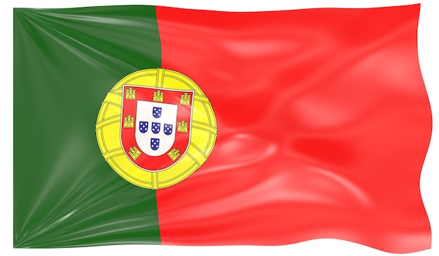 3D ilustração de uma bandeira de Portugal