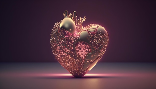 3d ilustración 3d forma de corazón