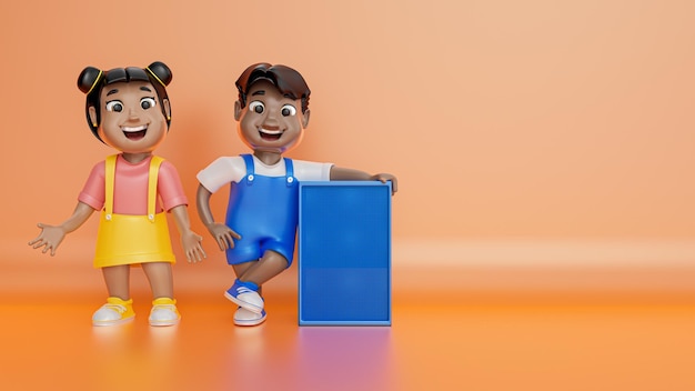 3d ilustración aislada de niño feliz para el día del niño