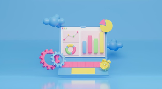 3d ilustración analítica en tiempo real
