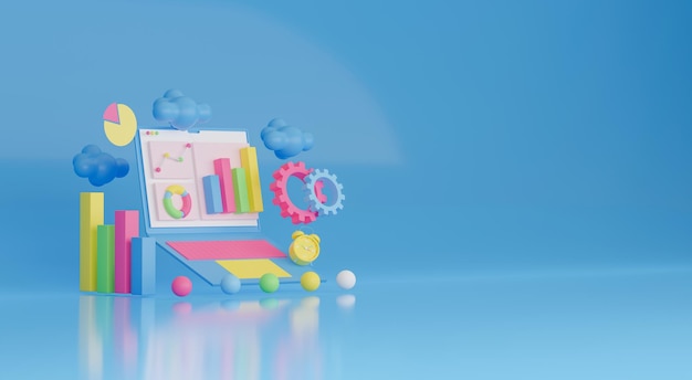 3d ilustración analítica en tiempo real