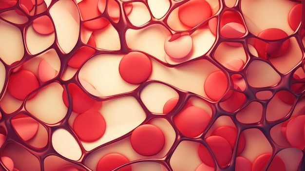 3d ilustración artística de células sanguíneas y venas en el cuerpo humano