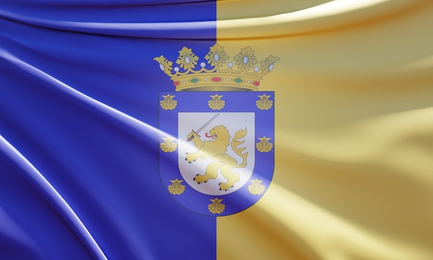 3d ilustración de la bandera de santiago en tela ondulada