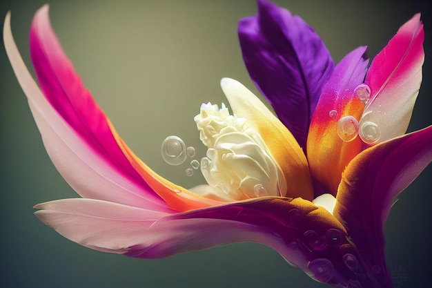 3d ilustración india canna flores hechas en pluma 3d render