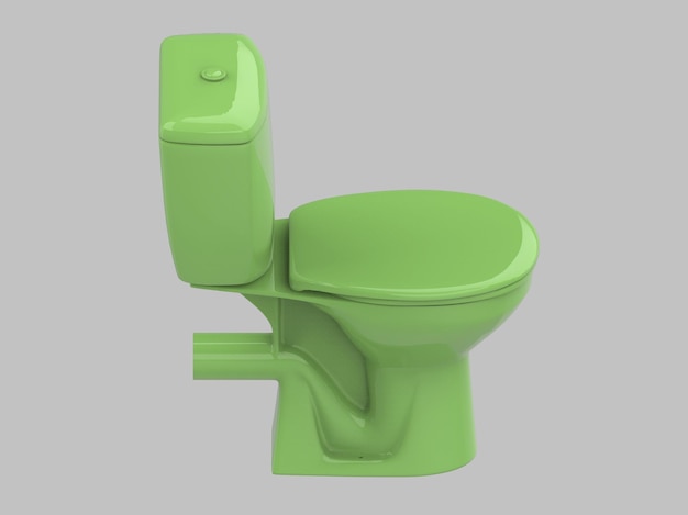 3d ilustración lavabo armario inodoro verde