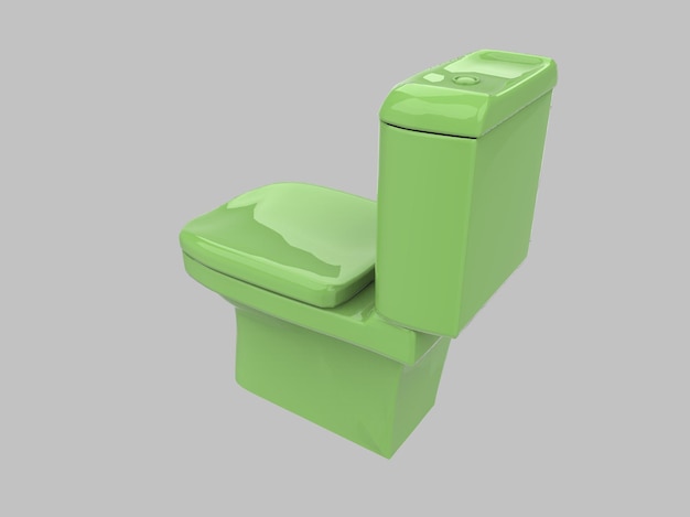 3d ilustración lavabo armario inodoro verde