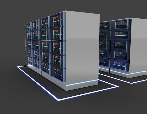 3D-Internet-Server-Konzept. 3D-Darstellung