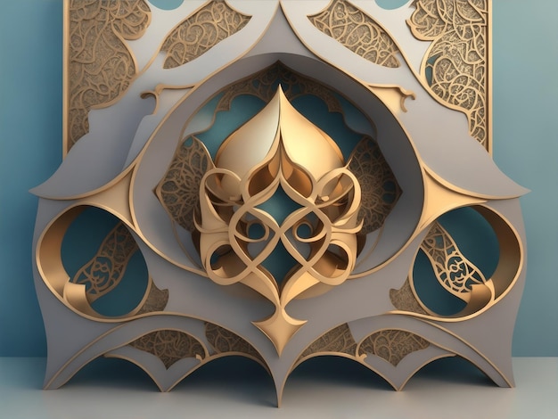 3D-Islamische Abstract-Hintergrund 04 generierte KI