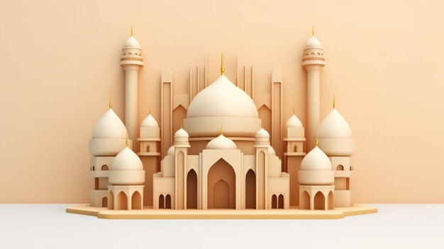 3D-islamischer Dekorationshintergrund mit Raum