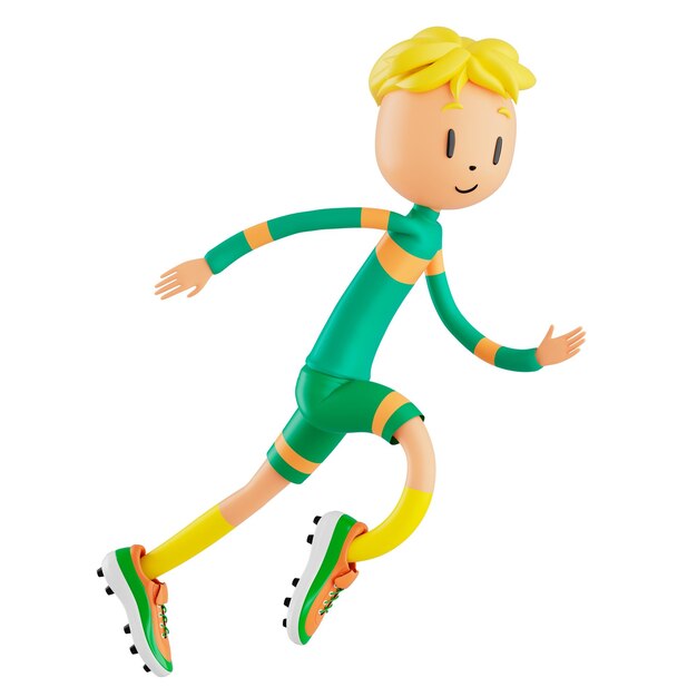 3D-Jungen-Cartoon-Figur in Aktion mit Beschneidungspfad 3D-Illustrator Sport Aktivität Übung Fitness Workout Training Lifestyle Mann Player Technologie VR-Fitnessstudio Outdoor-Cyberspace-Objektkonzept