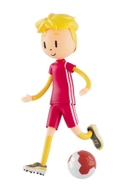 3D-Jungen-Cartoon-Figur in Aktion mit Beschneidungspfad 3D-Illustrator Sport Aktivität Übung Fitness Workout Training Lifestyle Mann Player Technologie VR-Fitnessstudio Outdoor-Cyberspace-Objektkonzept