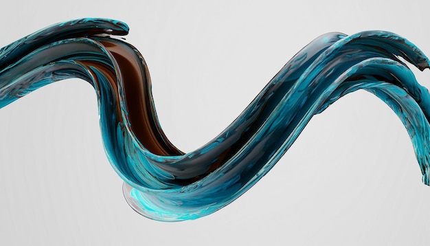 3D-Lackierung Abstrakt Spiral Pinsel Schlag Fließende Bandform Digitale flüssige Tinte
