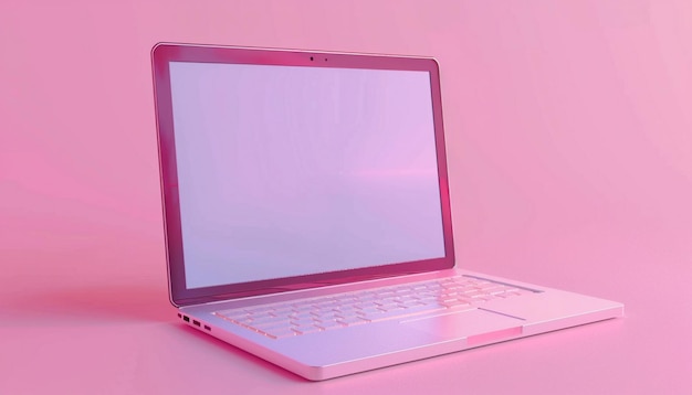 3D-Laptop mit Bildschirm und Tastatur