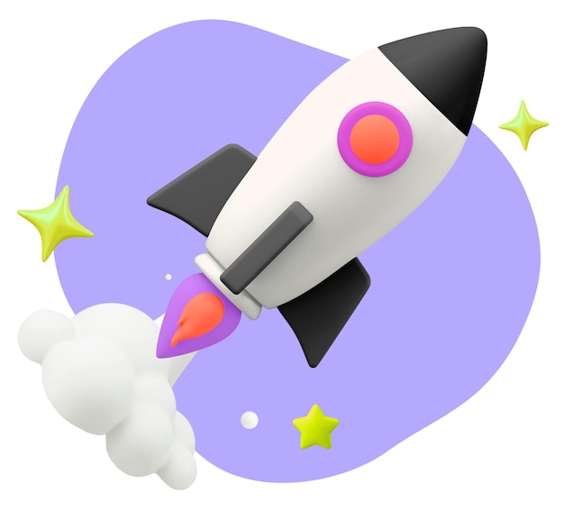 3D-Launch-Rakete png-Aufkleber Startup-Geschäft Grafik durchsichtiger Hintergrund