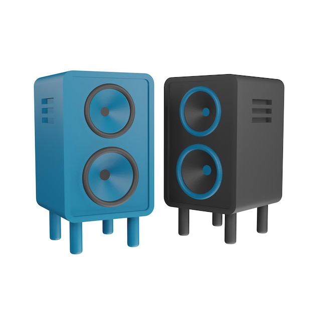 3D-Lautsprecher-Audio-Icon-Illustration isoliert