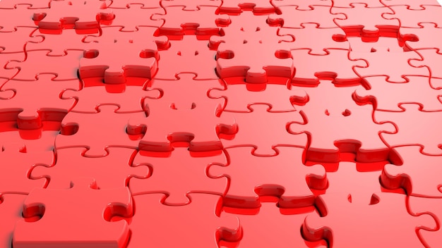 3D leerer roter Puzzle-Hintergrund