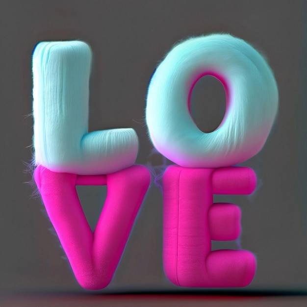 3D Liebe Schriftzug