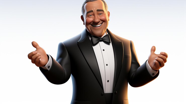 3d lindo feliz hombre gordo personaje generativo ai