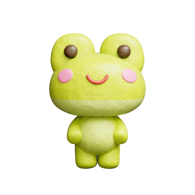 3D lindo sapo de pé Cartoon personagem animal renderização 3D