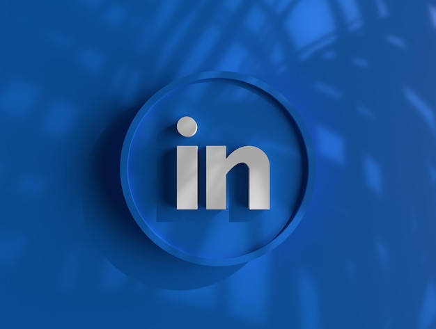 3d linkedin logo diseño de fondo redes sociales