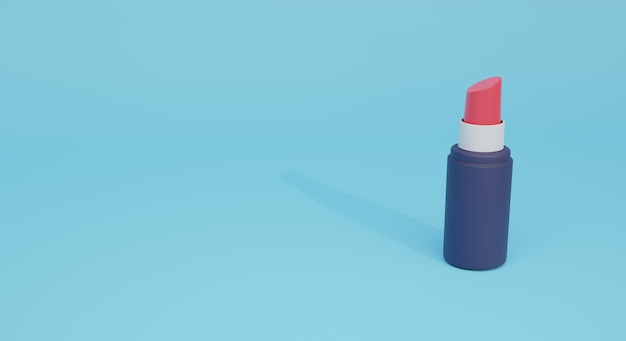 3D Lippenstift minimale Abbildung. Lippenstift 3D-Render-Illustration