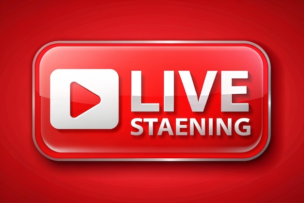 3D-Live-Streaming-Symbol Broadcast-Livestream oder Online-Stream Social-Media-Konzept Vorlage für TV-Online-Kanal Live-Nachrichten Trendy und moderner Vektor im 3D-Stil