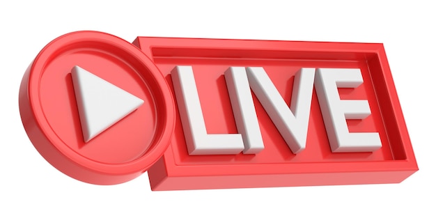 3D-Live-Symbol Live-Streaming 3D-Darstellung