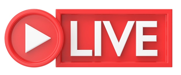 3D-Live-Symbol Livestreaming 3D-Darstellung