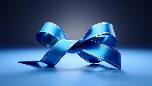 3D-Logo mit blauem Band