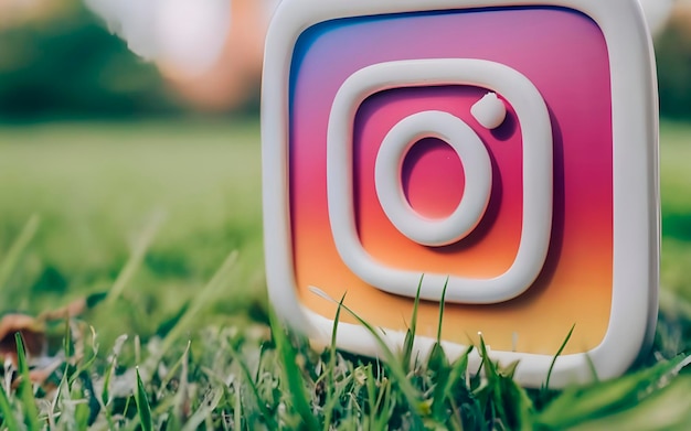 Foto 3d-logo-symbol von instagram