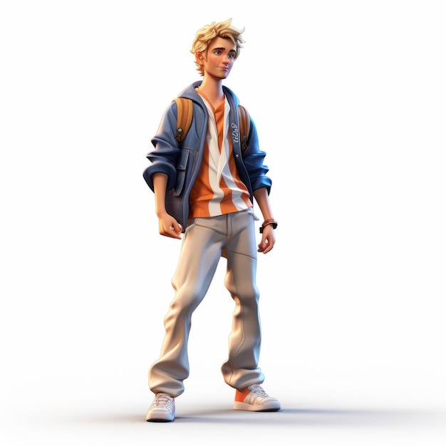 3d Lucas Fashion Fortnite Personaje Png en el estilo de John Currin con representación hiperrealista