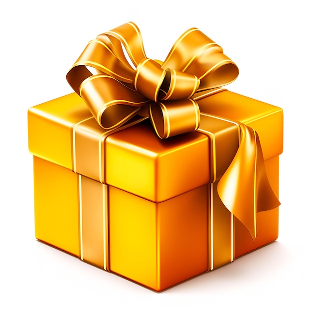 3D-Luxusgoldene Geschenkbox weißer Hintergrund