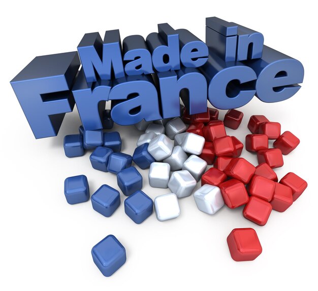 3D made in France mit den Farben der französischen Flagge