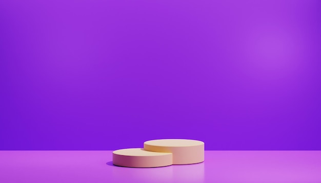 3D-Magenta-Podium mit minimalistischem Hintergrund, passt zur Mode- und Beauty-Produktwerbung