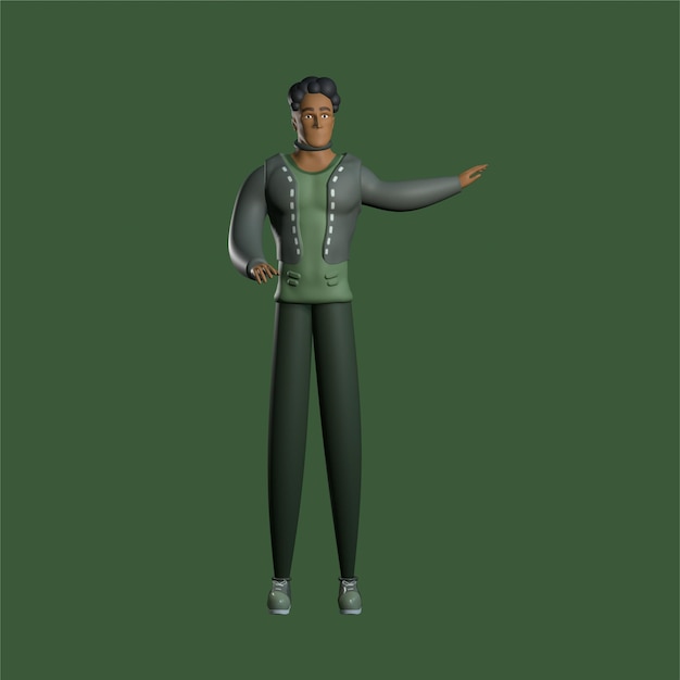 3D-Mann-Pose-Charakterdesign für Business-Mann-Pose 3D-Render