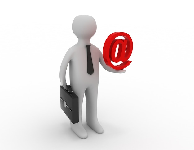 3D-Menschen - Mann, Person mit E-Mail-Symbol