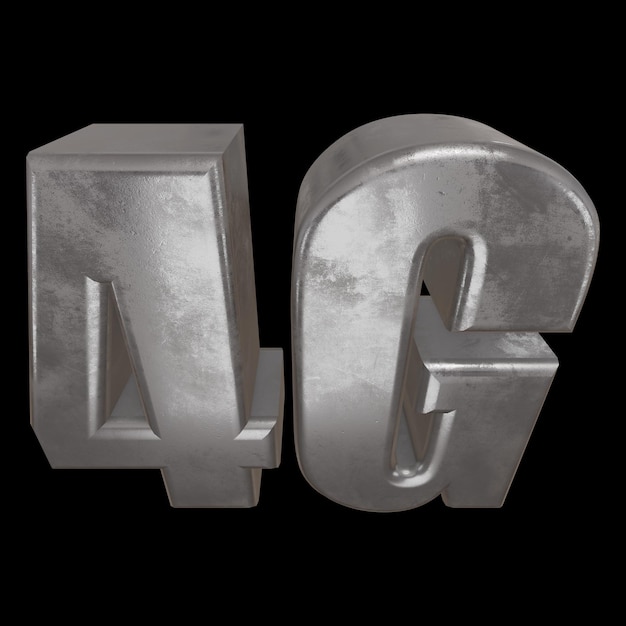 3D-Metall 4G-Symbol auf Schwarz