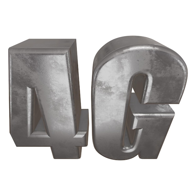 3D-Metall 4G-Symbol auf Weiß