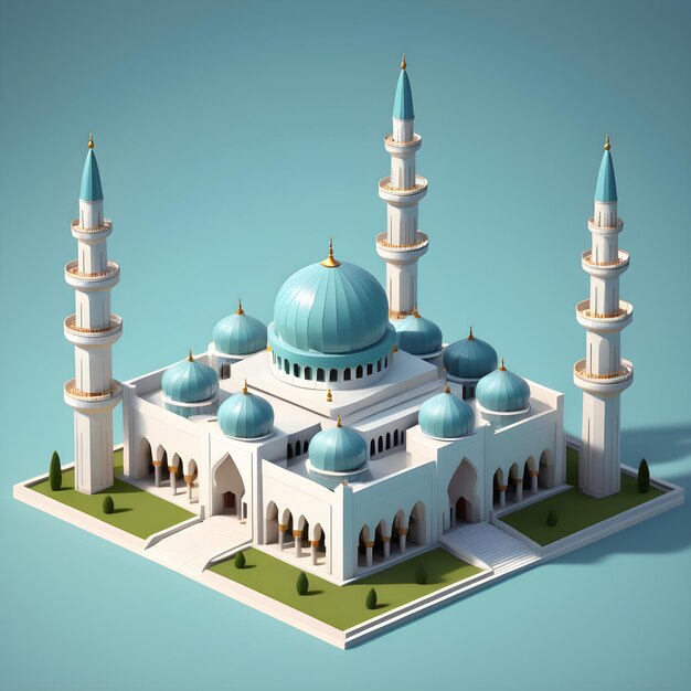 Foto 3d de una mezquita en miniatura