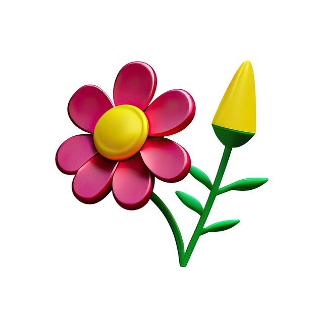 3d-minimalistische Blume