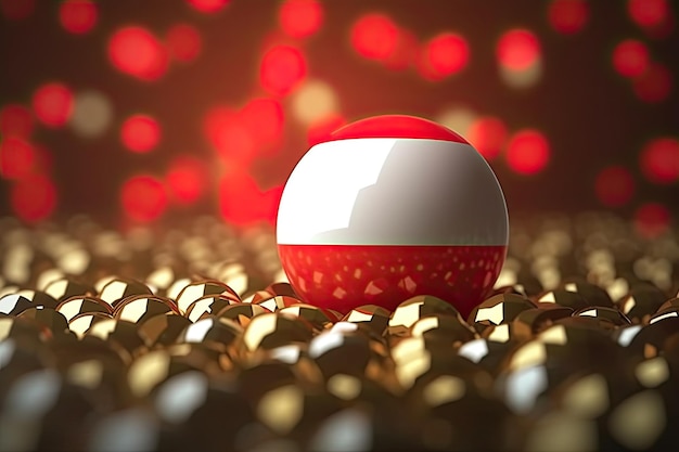 3D minimalistischer Bokeh-Hintergrund mit Indonesien-Flagge Generative KI