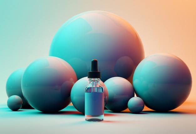 3d Mock-up-Render der Ölflasche