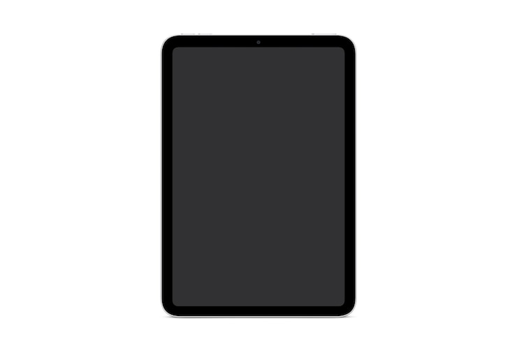 Foto 3d-mockup-bild auf der vorderseite des tablets auf isoliertem weißem hintergrund app pad pro mockup
