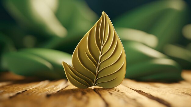 3D-Mockup-Blatt eines Baumes und einer Pflanze Ökologisches Konzept für Bio- und Naturprodukte Nahaufnahme der Blätter