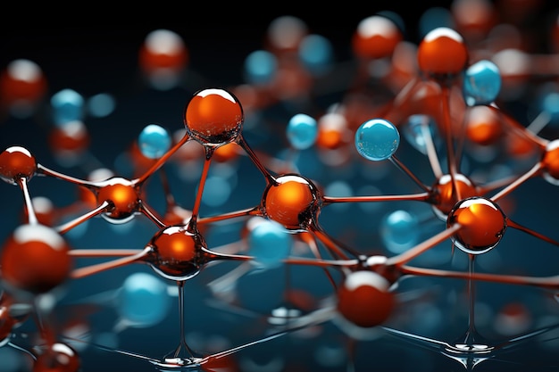 3D-Mockup-Diagramm der Molekülstruktur