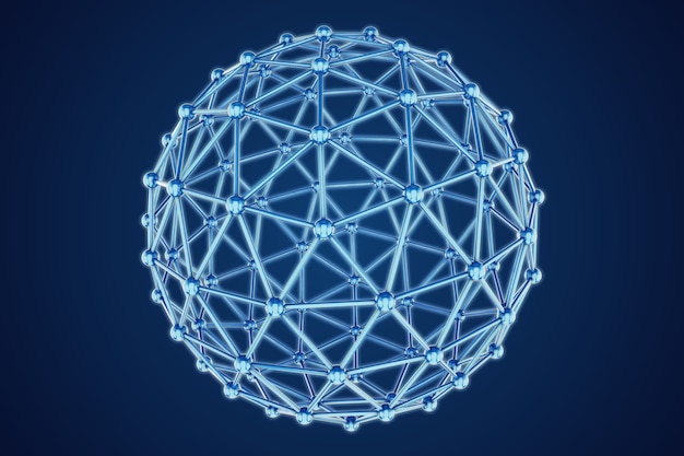 3D-Modell der abstrakten Kugel auf Blau