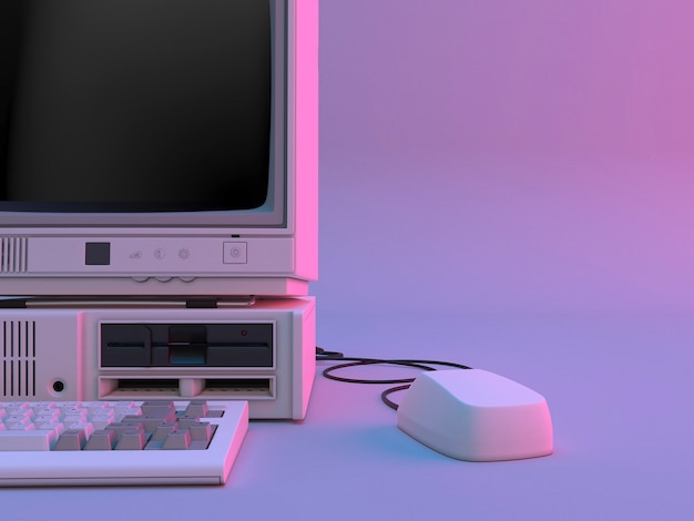 3D-Modell des Retro-Computers