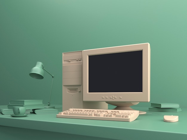 3D-Modell des Retro-Computers