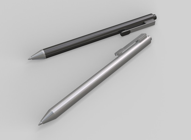 Foto 3d-modell mit kugelschreiber
