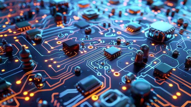 3D-Modell von Komponenten elektronischer Leiterplatten im Bereich Bio-Molekular-Nanotechnologie